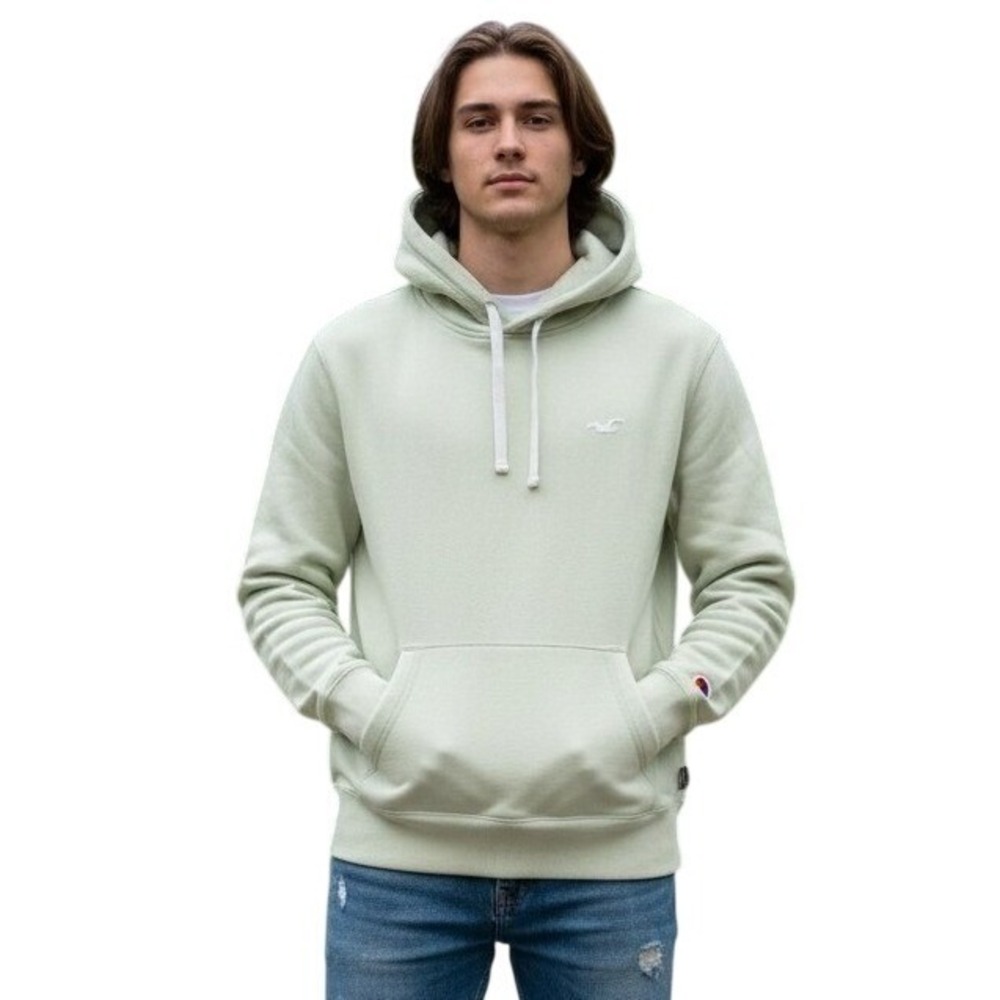 Hollister In It For Everyone Rainbow Logo Hoodie Sweatshirt Light Green Size M‎